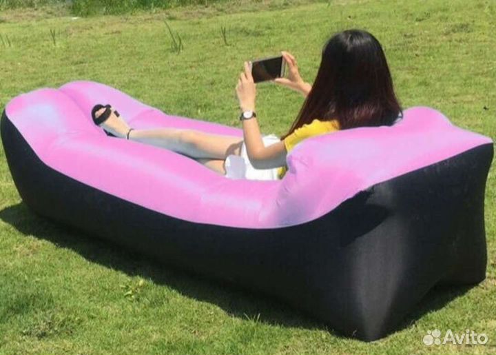Надувной диван матрас ламзак биван VIP с подушкой