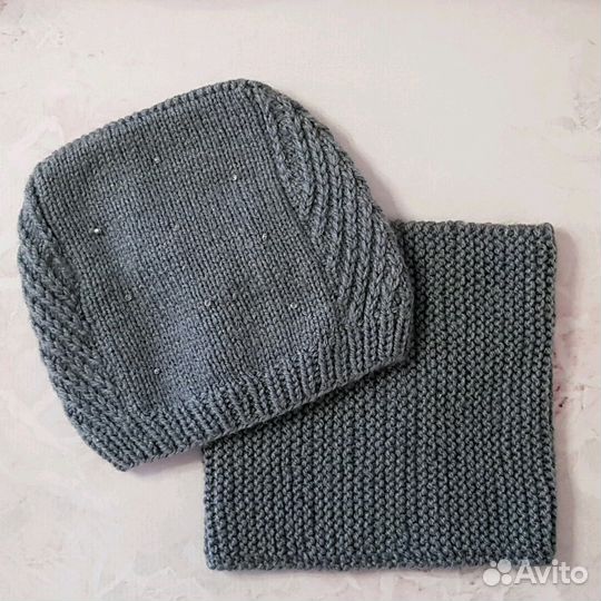 Вязаные комплекты(шапка, шарф, снуд). Наличие и на