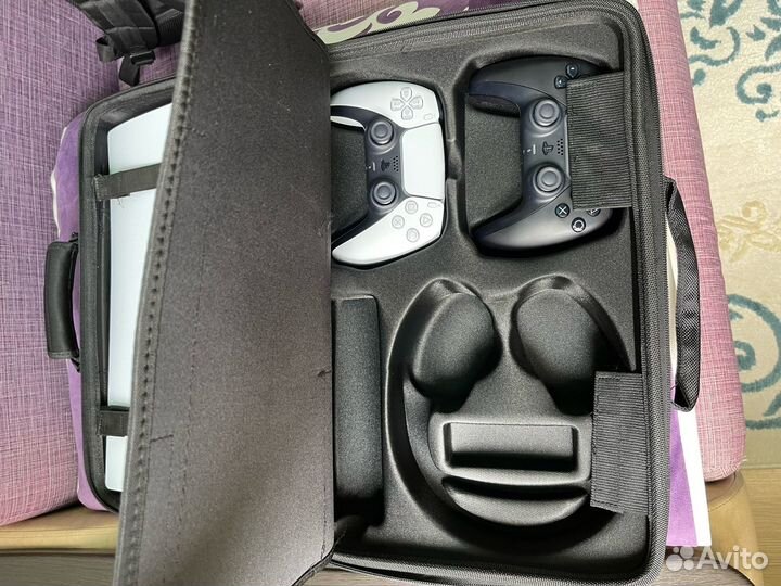 Кейс сумка для ps5 фиолетовая (камуфляж)