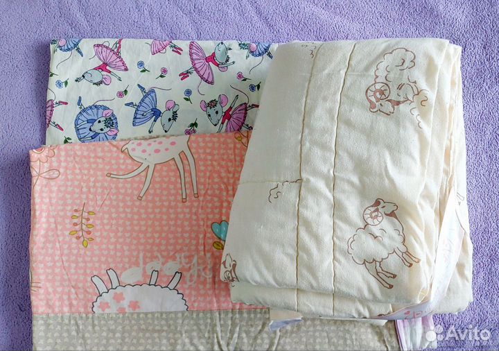 Одеяло детское шерстяное 100х110 + 2 пододеяльника