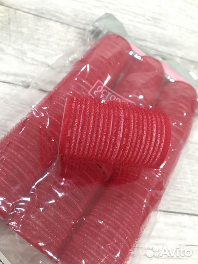 Бигуди-липучки красные