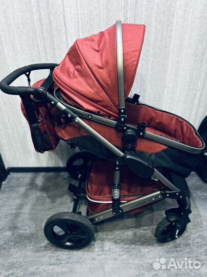 Коляска-трансформер 3 в 1 luxmom 555 (красная)