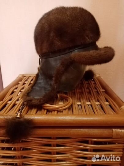 Шапка ушанка норковая женская