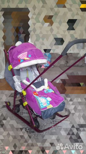 Детские санки коляска ника