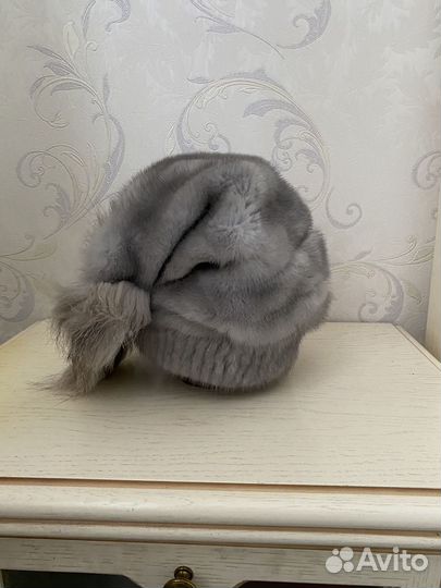 Норковая шапка-косынка
