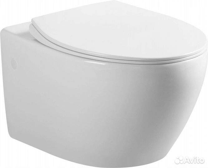 Унитаз подвесной Art Max Elegant AM9316CHR/SC безободковый, с микролифтом, белый