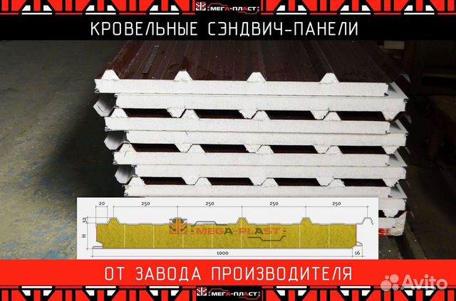 Сэндвич-панели кровельные 120мм с утеплителем