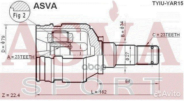 ШРУС внутренний 23x34x23 toyota vitz/yaris/PLA