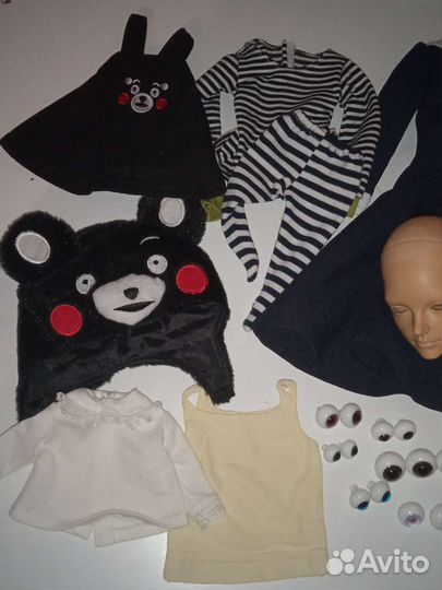 Лот одежды запчасти глаза парик для кукол бжд BJD