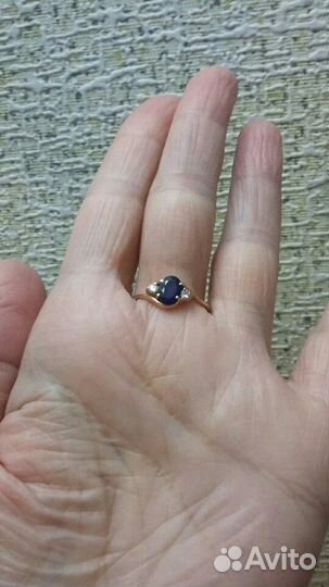 Кольцо золото сапфир