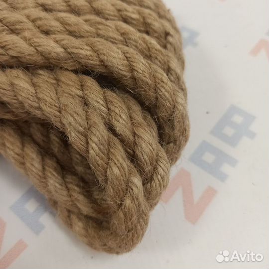 Верёвка крученая джутовая 12 мм, 20 метров