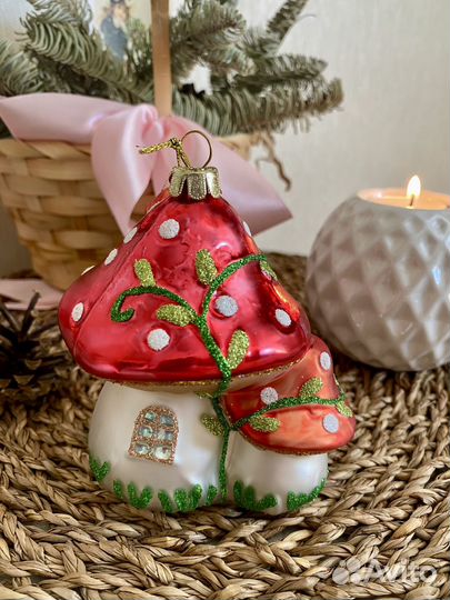 Елочные игрушки Домик Мухоморчики