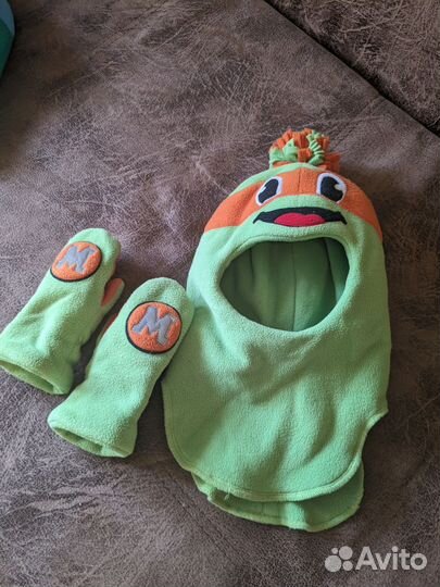 Зимний комплект шапка и варежки Черепашки Ниндзя