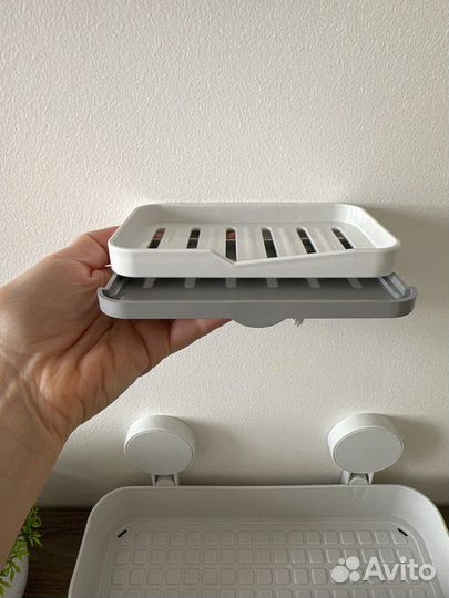 Мыльница для ванной кухни 3 с крючками цена за все