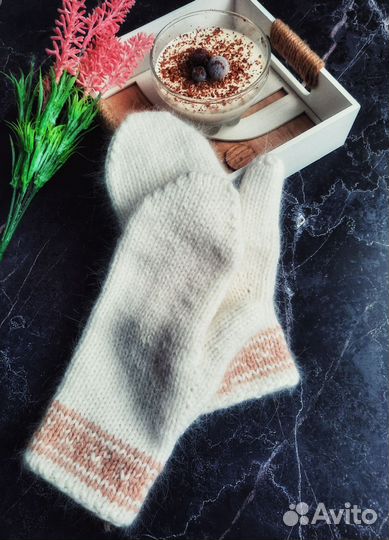 Варежки из пуха норки