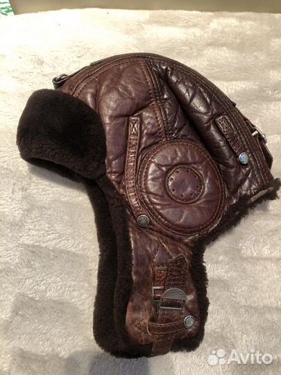 Шапка-шлем кожаная детская р 54-55