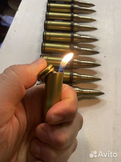 Патронташ с 10 зажигалками патронами (металл)