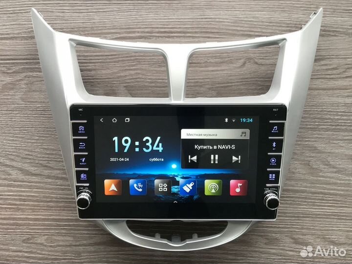 Магнитола Hyundai Solaris + физические кнопки