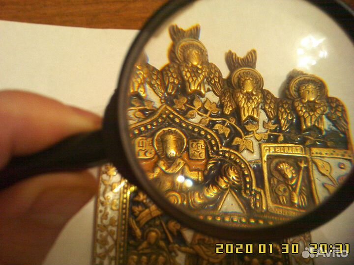 Старинная православная бронзовая икона нач.19 века