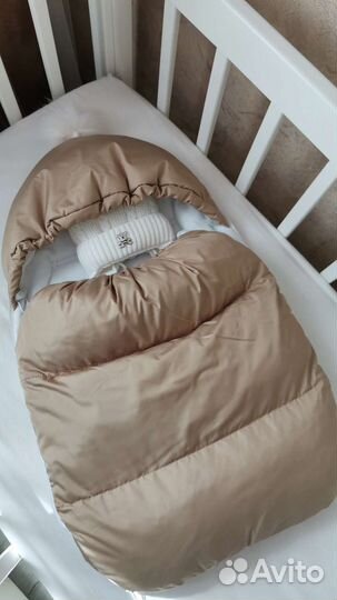 Конверт кокон на выписку. Комбенизон + шапка