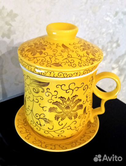 Подарочная кружка заварочная с крышкой