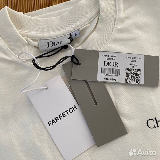 Футболка christian dior белая