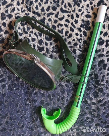 Маска для фридайвинга СССР и трубка для плавания