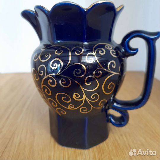 Чайно-кофейный сет - кобальт с золотом