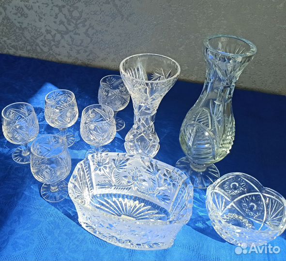 Советский хрусталь. Рюмки. Салатники. Вазы-кубки