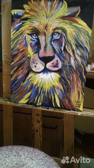 Картина Лев мультиколор