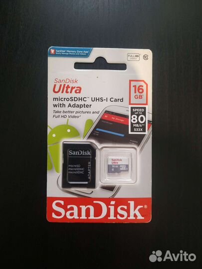 Карта памяти SanDisk Ultra 16Gb