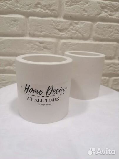 Гипсовые стаканчики (кашпо, подсвечники)