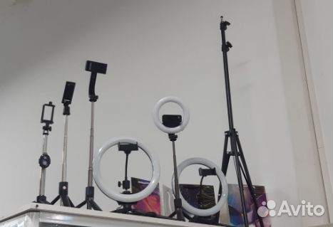 Монопод/селфи палка, кольцевая лампа, штатив