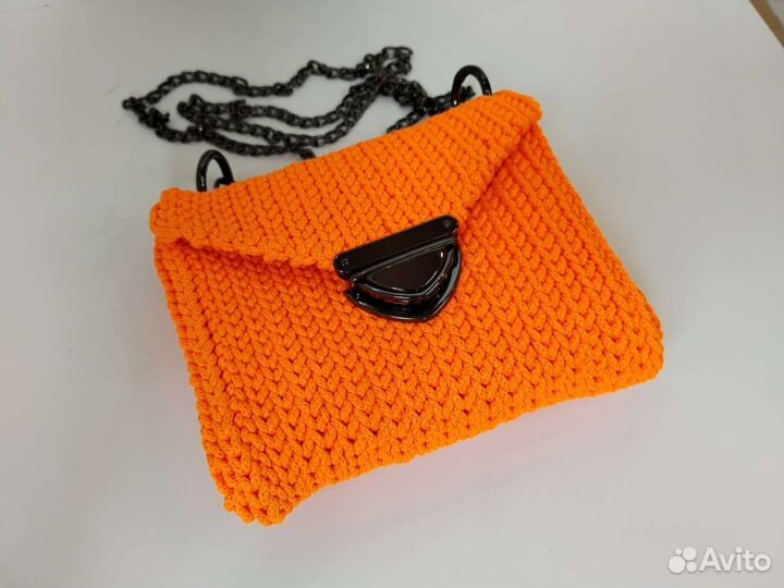 Сумка женская через плечо вязаная,ручная работа