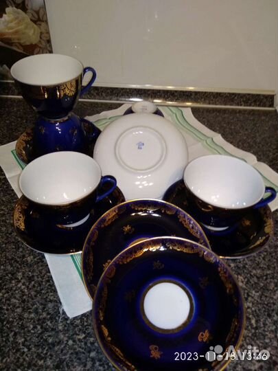 Чашка с блюдцем лфз cobalt