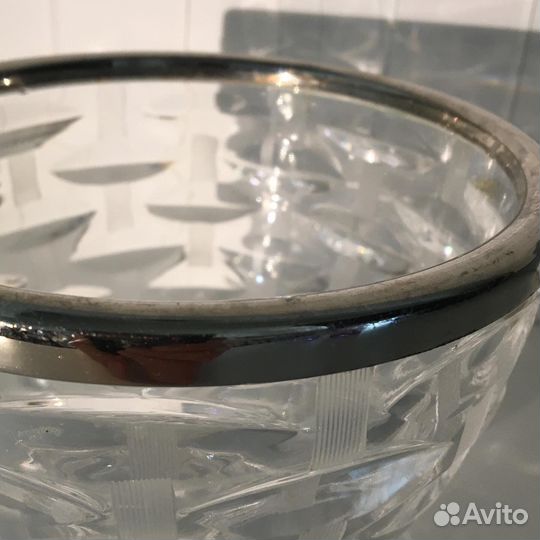 Конфетница мельхиор хрусталь СССР