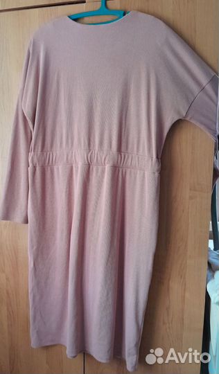 Платье женское в рубчик с длинным рукавом