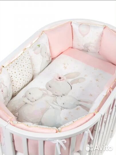 Бортики в кроватку с постельным бельем