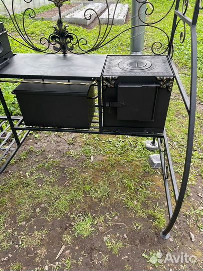 Мангал с печкой под казан