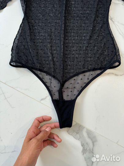 Боди полупрозрачное в горох belle you