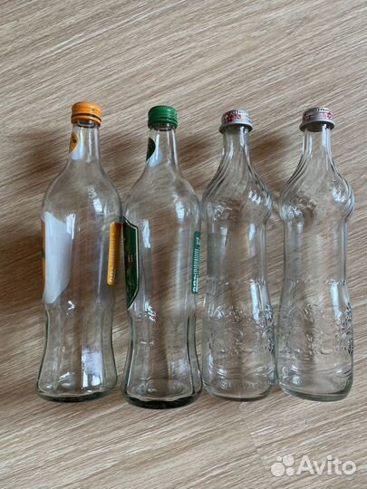 Бутылки стеклянные для декора 4 шт