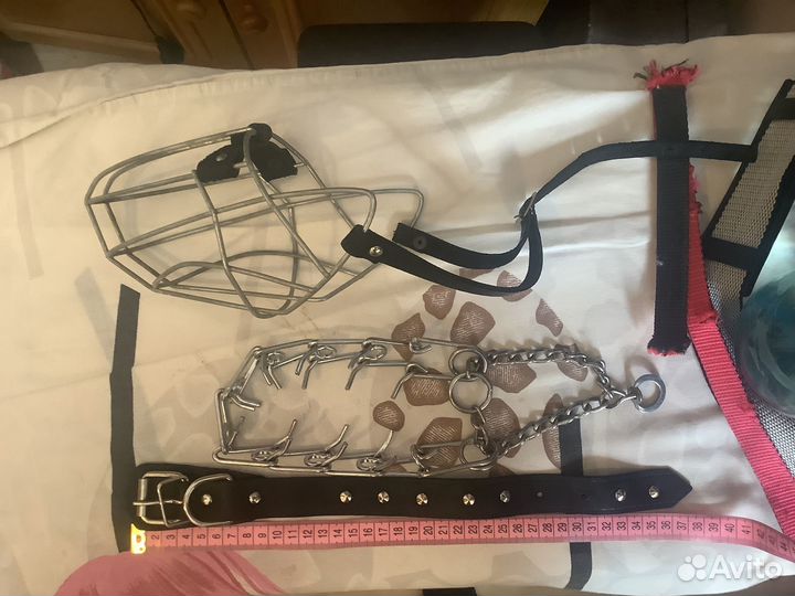 Намордник, ошейник кожа, опасный ошейник