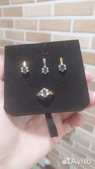 Золотые серьги, подвеска