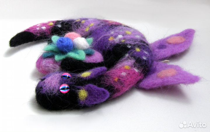 Игрушка дракон валяный летящий