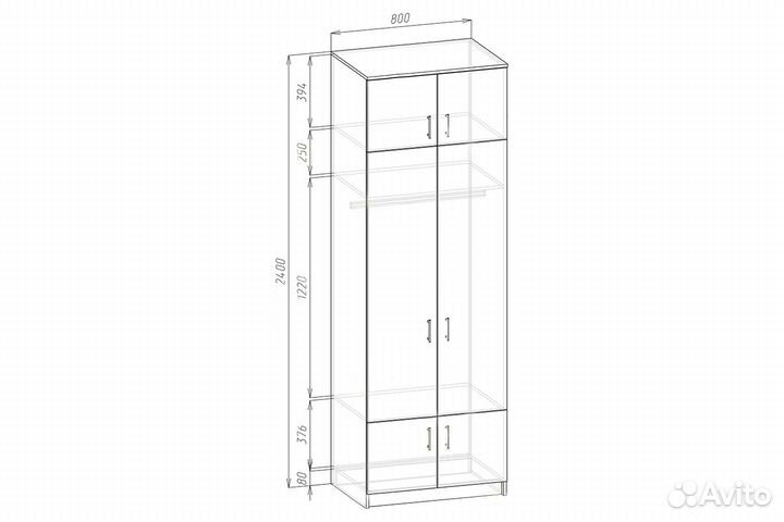 Шкаф двухстворчатый 