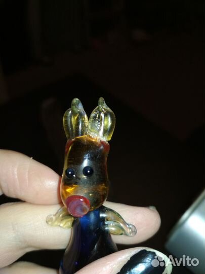 Пятачок фигурка стекло СССР под реставрацию