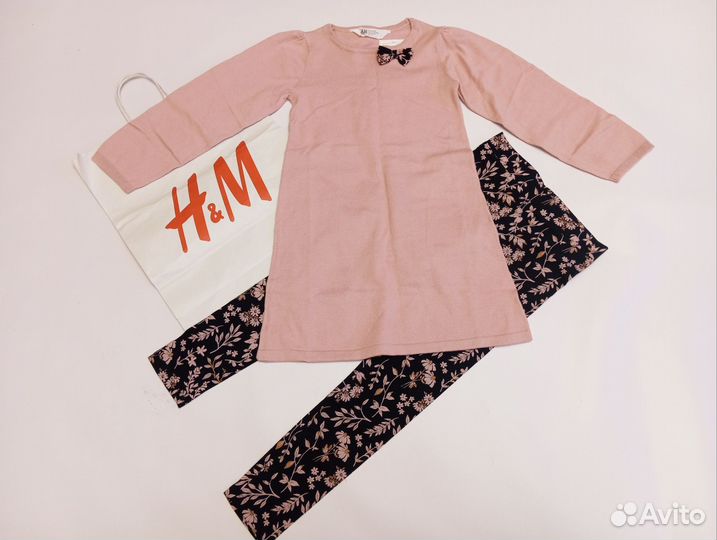 Платье и леггинсы hm новые 122