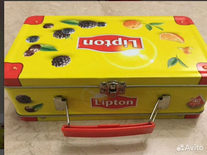 Фирменный кейс-коробка «lipton»металл новая