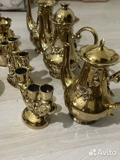 Сервиз кофейный чайный Золотая роза