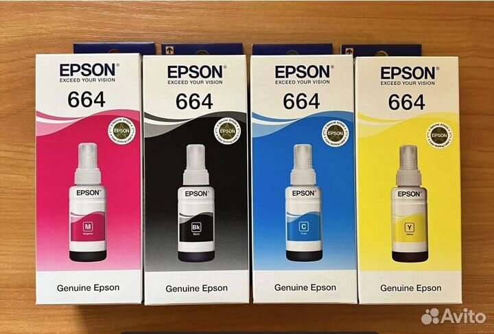 Чернила Epson T664 оригинальные водорастворимые